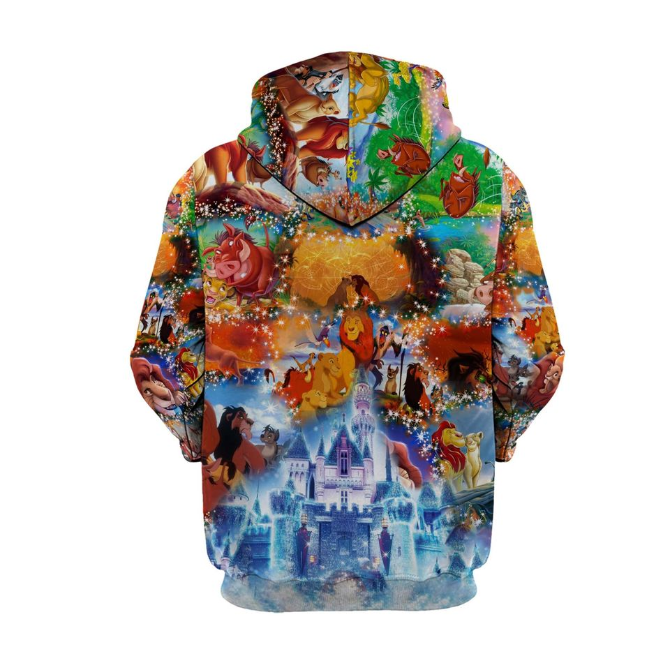 LK Hoodie DN LK Magical Glitter Castle Pattern Hoodie Colorful Unisex