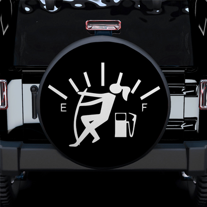 Funny Spare Tire Cover Funny Gas Guage Girl Stitck Figure Tire Covers Black White