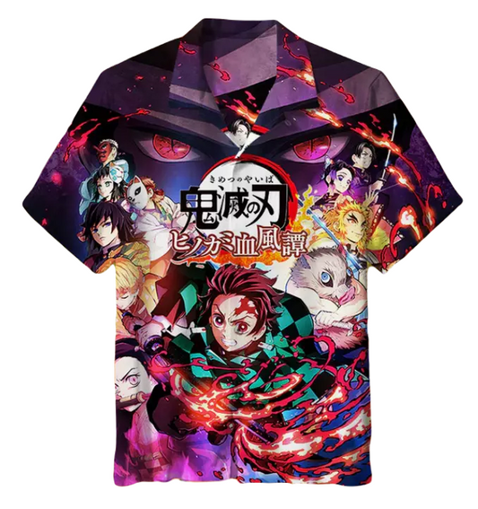 Demon Slayer Hawaii Shirt Demon Slayer All Characters Graphic Hawaiian Shirt Colorful Unisex