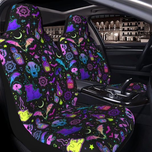 Halloween Car Seat Covers Halloween Goth Witchy Pattern Seat Covers Black Purple