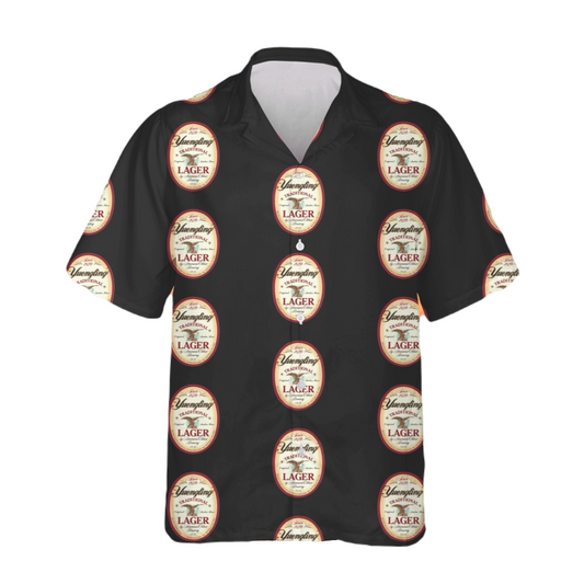 Yuengling Hawaii Shirt Yuengling Lager Classic Beer Symbol Pattern Hawaiian Shirt Black Unisex