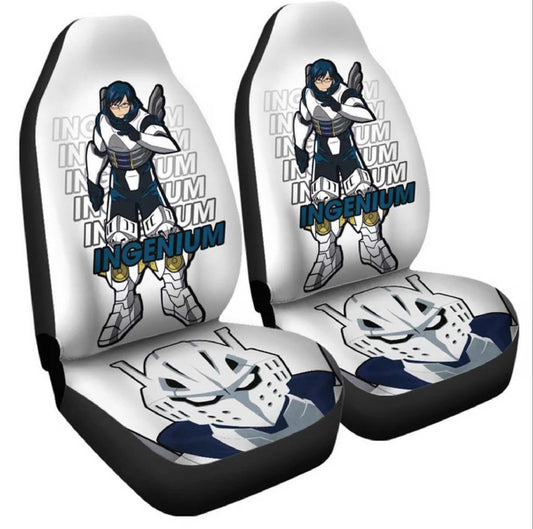 My Hero Academia Car Seat Covers Tenya Ida Ingenium Graphic Seat Covers White Blue