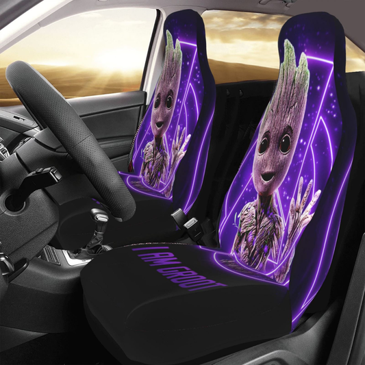 Guardians Of The Galaxy Car Seat Covers MV I Am Groot Cute Character Seat Covers Purple