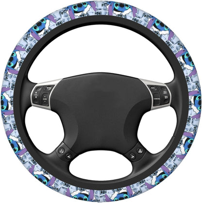 Stitch Steering Wheel Cover Stitch Tearing The Paper Driving Wheel Cover Blue