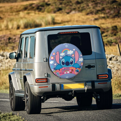 Stitch Spare Tire Cover DN Stitch And Scrump Cute Pattern Tire Covers Blue Pink