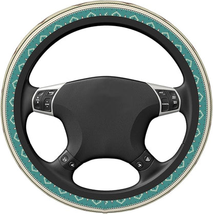 Native American Steering Wheel Cover Native American Indian Tribal Pattern Driving Wheel Cover White Blue