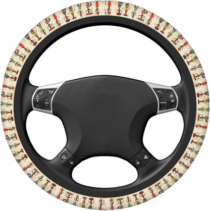 Africa Americans Steering Wheel Cover Africa Woman Carrying On Head Pattern Driving Wheel Cover Colorful