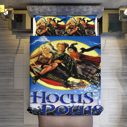 Hocus Pocus Bedding Set Hocus Pocus Sanderson Sisters Flying Duvet Covers Blue Unique Gift