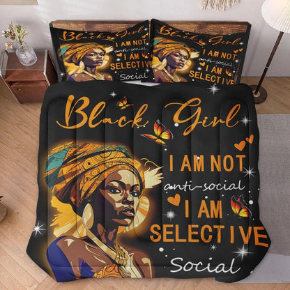 Africa Americans Bedding Set I Am Not Anti Social I Am Selective Duvet Covers Black Unique Gift