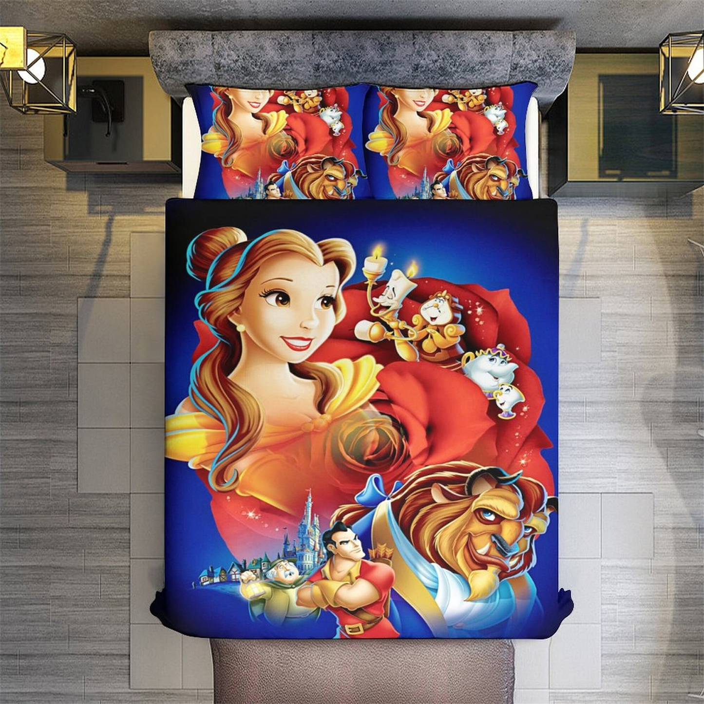 Beauty And The Beast Bedding Set Beauty And The Beast Gaston Villain Duvet Covers Red Blue Unique Gift