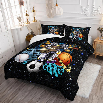 Astronaut Bedding Set Astronaut In Space With Guitar Duvet Covers Colorful Unique Gift