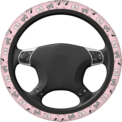 Minnie Steering Wheel Cover Minnie All Types Of Ribbon Pattern Driving Wheel Cover Pink