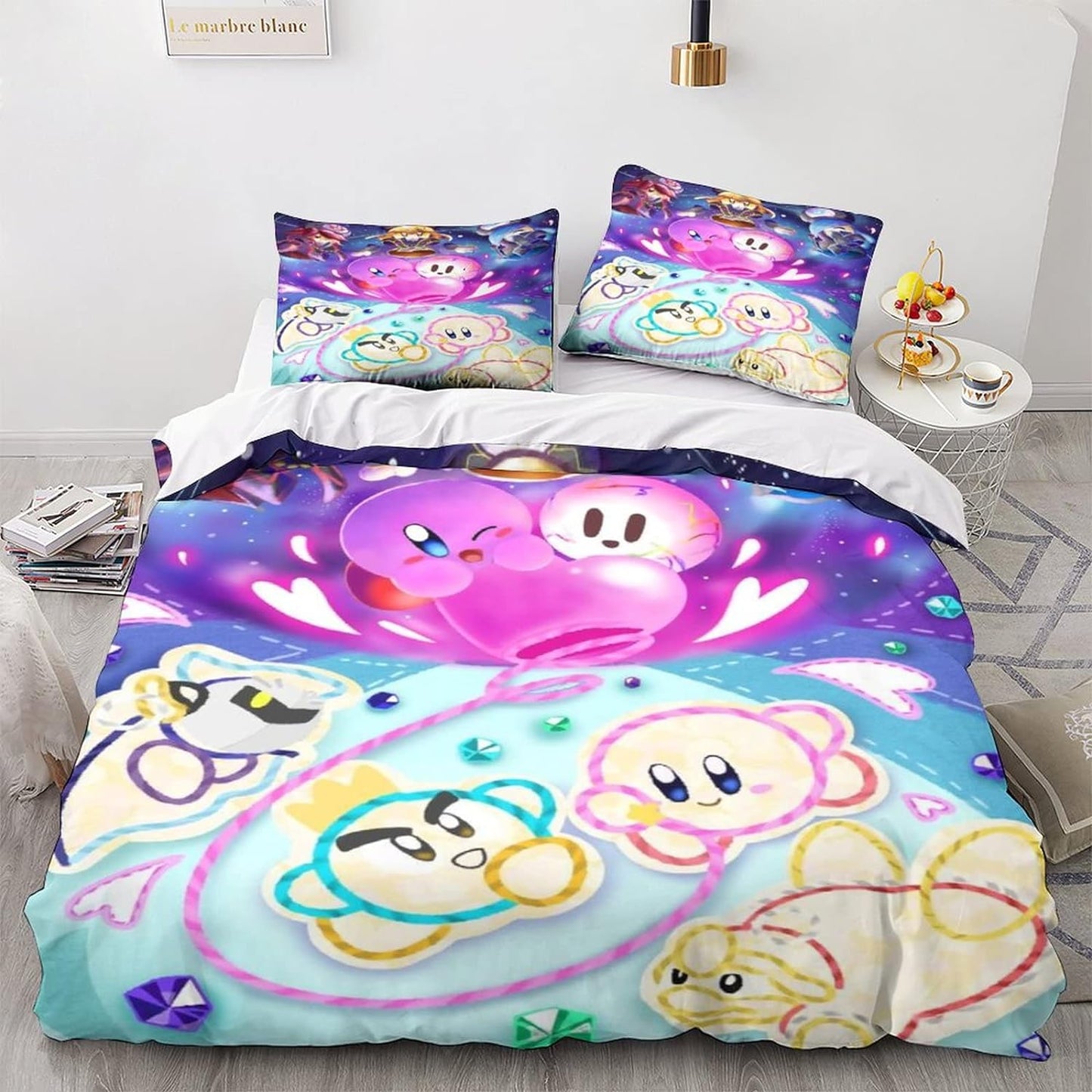 Kirby Bedding Set Kirby Drawing By Yarn Duvet Covers Colorful Unique Gift