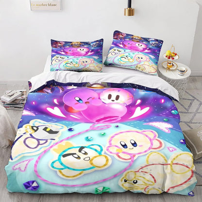 Kirby Bedding Set Kirby Drawing By Yarn Duvet Covers Colorful Unique Gift