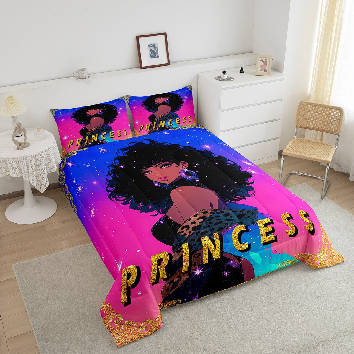Africa Americans Bedding Set Africa Americans Princess Graphic Duvet Covers Colorful Unique Gift