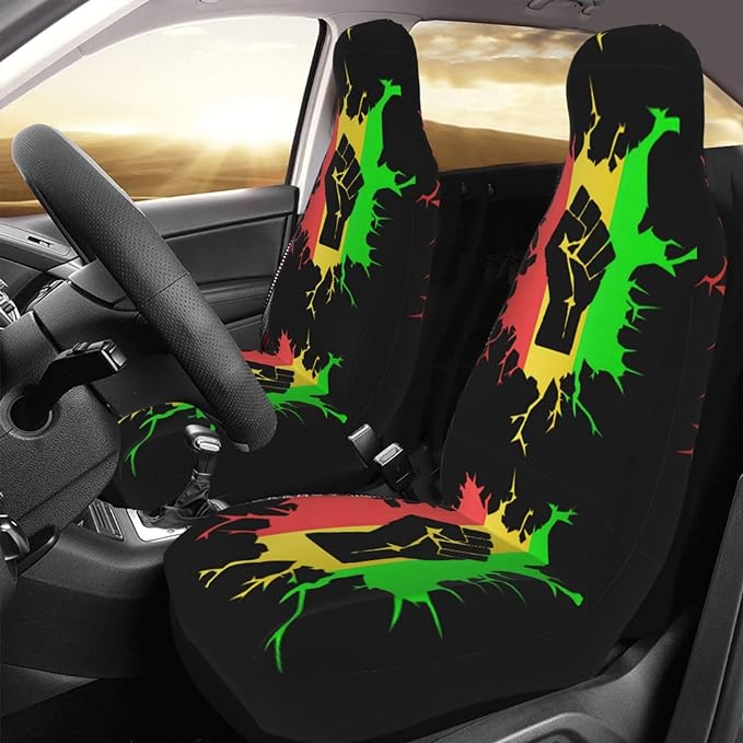 Juneteenth Car Seat Covers Juneteenth Color Hand Fist Graphic Seat Covers Black