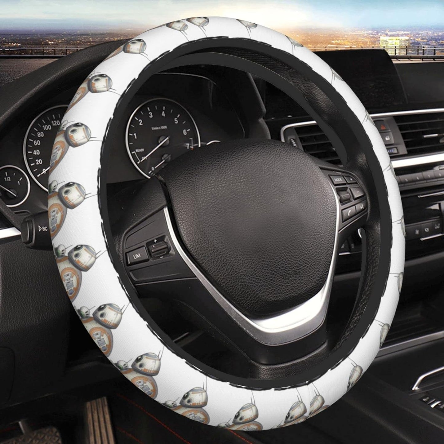 SW Steering Wheel Cover SW BB-8 Robot Pattern Driving Wheel Cover White