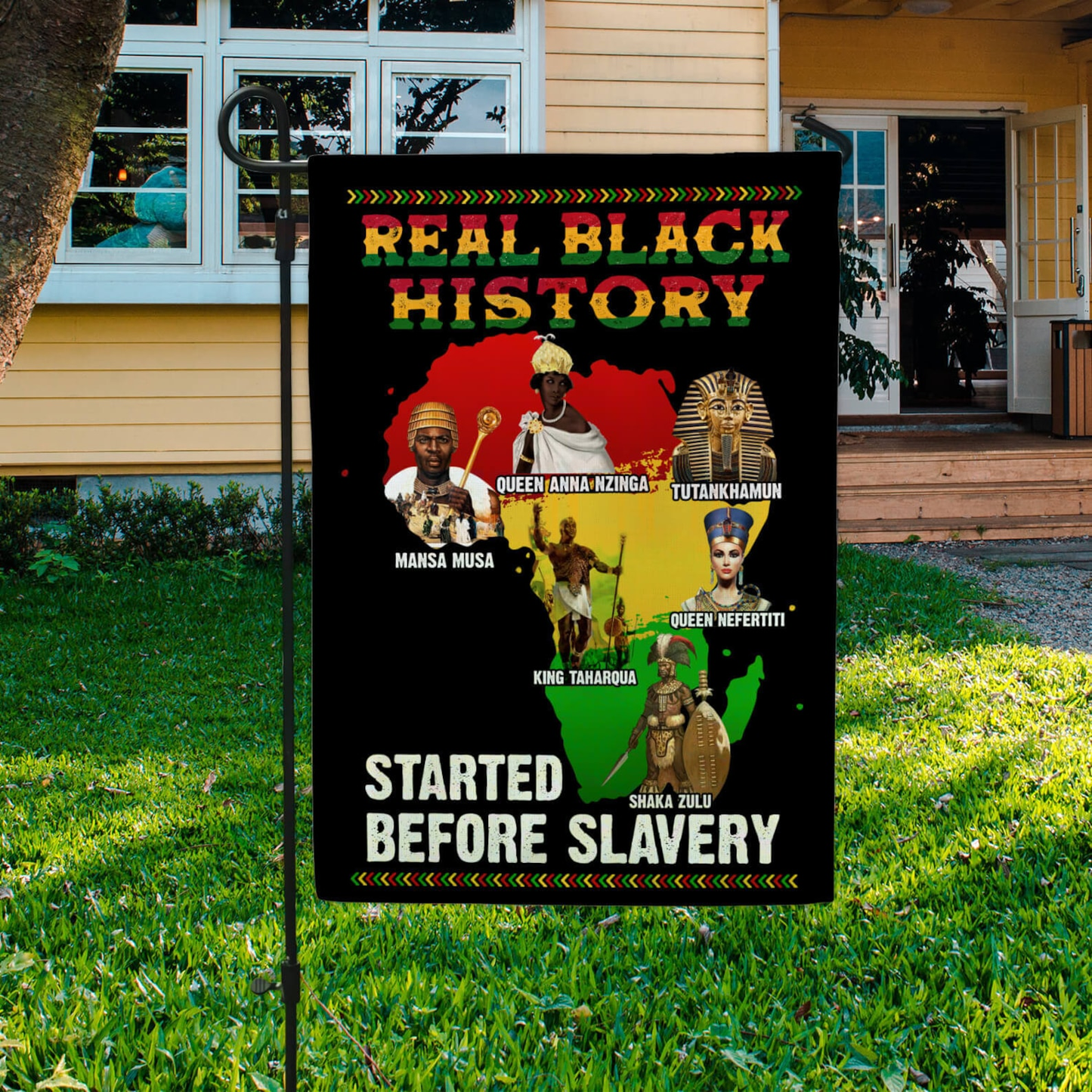 Africa American Flags Real Black History Start Before Slavery Flag Black Black History Month Flag