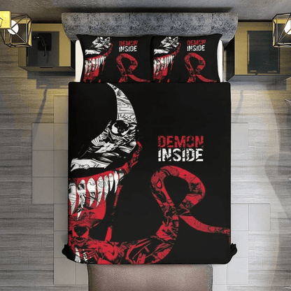 Venom Bedding Set MV Venom THe Demon Inside Duvet Covers Black Red Unique Gift