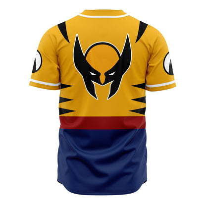 Marvel Jersey Marvel Superhero X-man Wolverine Suit Costume Yellow Blue Jersey Shirt Marvel Baseball Jersey Wolverine Baseball Jersey