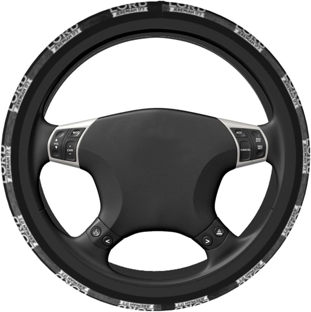 Jesus Steering Wheel Cover Blessed is The Man Who Trusts The Lord Driving Wheel Cover Gray Black