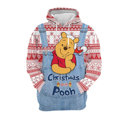 Unifinz DN Christmas Hoodie Winnie The Pooh Hoodie Christmas With Pooh Santa Pooh Hoodie 2023