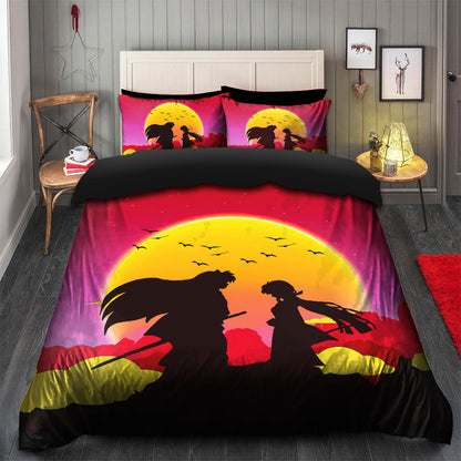 Inuyasha Couple Anime Sunset Bedding Set