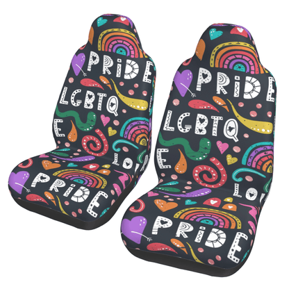 LGBT Car Seat Covers Pride LGBTQ Heart Rainbow Pattern Seat Covers Colorful