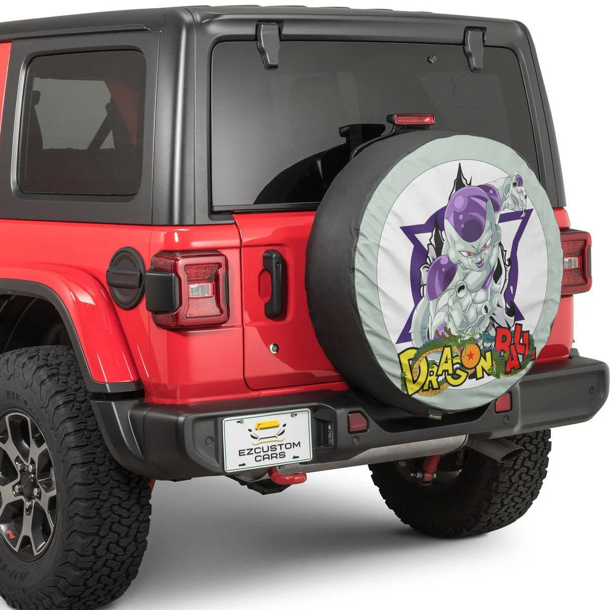 Dragon Ball Spare Tire Cover Dragon Ball Frieza Breaks The Wall Tire Covers White