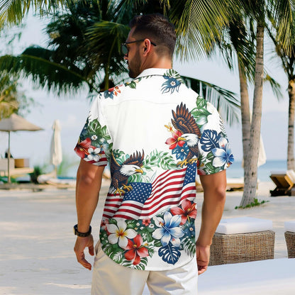 USA 250th Anniversary Hawaiian Shirt, Patriotic Eagle 4th Of July AOP Hawaii Shirt 685256