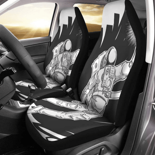 Astronaut Car Seat Covers Astronaut Spaceman Grabbing Star Seat Covers Black White