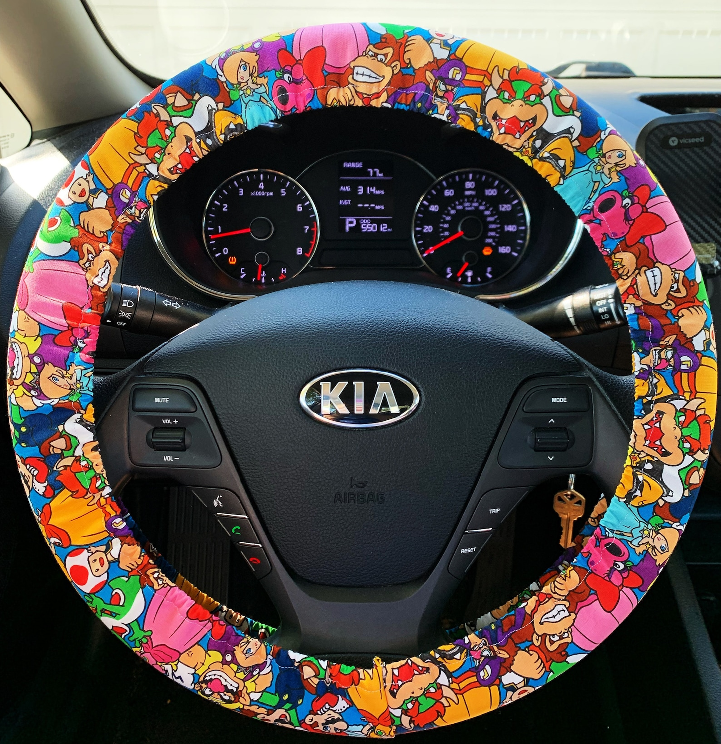 Mario Steering Wheel Cover Mario Bros Princess Peach Donkey Kong Driving Wheel Cover Colorful