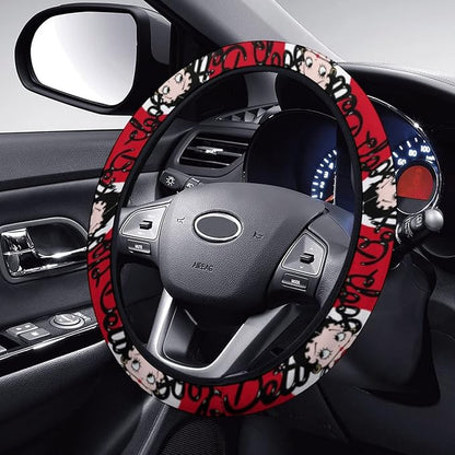 Betty Boop Steering Wheel Cover Betty Boop Character Graphic Driving Wheel Cover Red