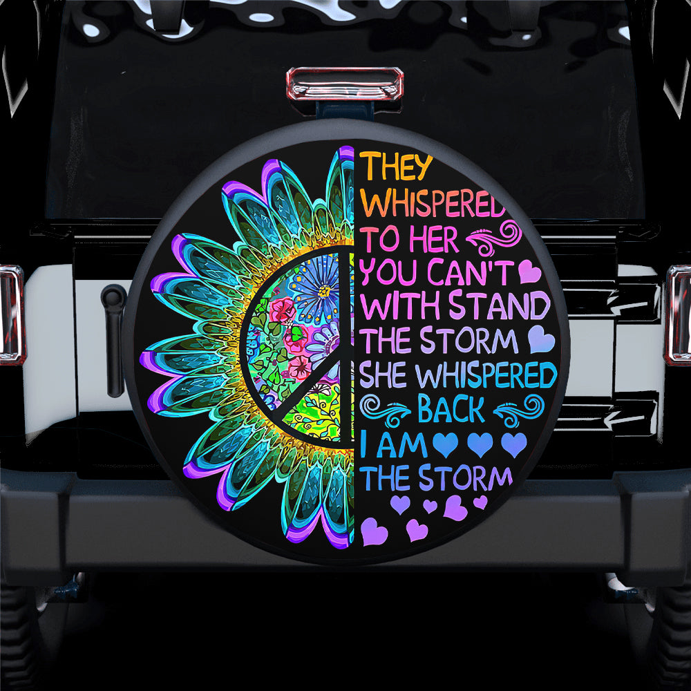 Hippie Spare Tire Cover Hippie Flower They Whispered To Her Tire Covers Colorful