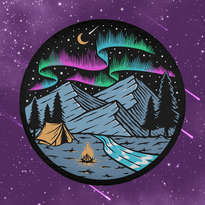 Camping Spare Tire Cover Camping In The Mountains And Auroras Tire Covers Colorful