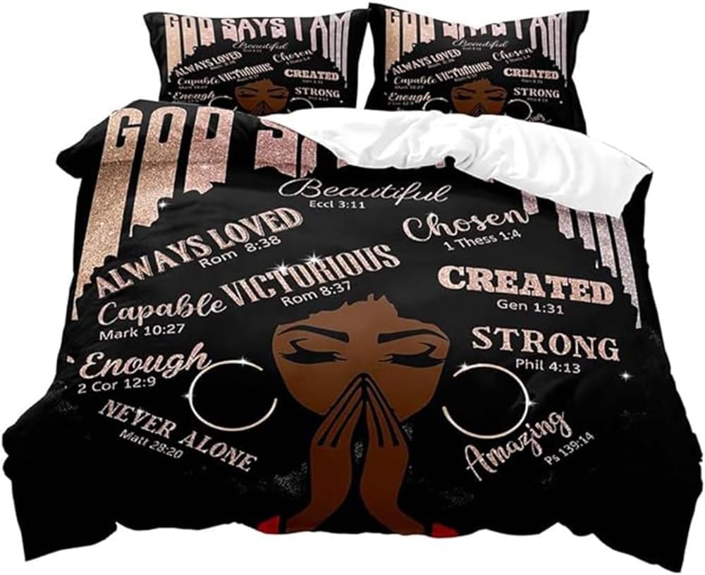 Africa Americans Bedding Set Always Love Beautiful Chosen Duvet Covers Black Unique Gift