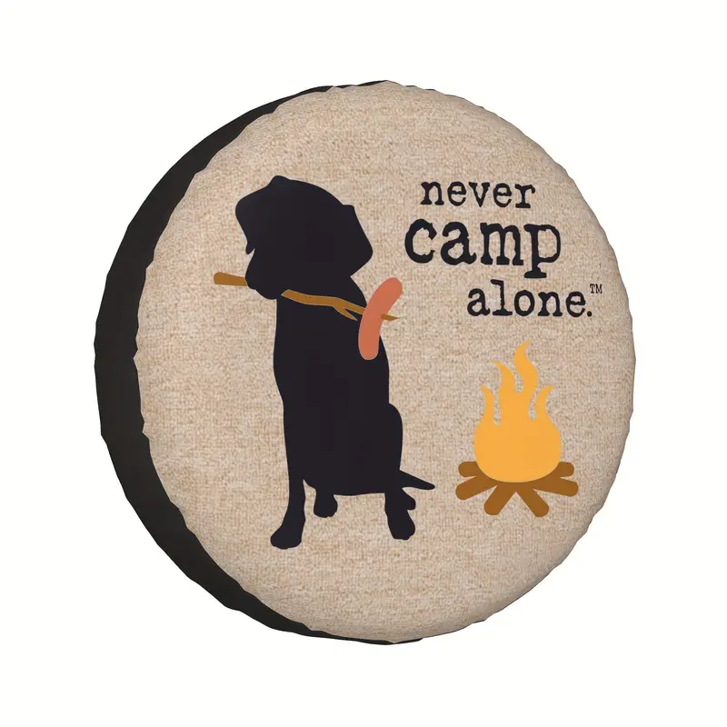 Dog Spare Tire Cover Dog Never Camp Alone Tire Covers Brown