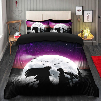 Inuyasha Couple Anime Moon Night Galaxy Bedding Set