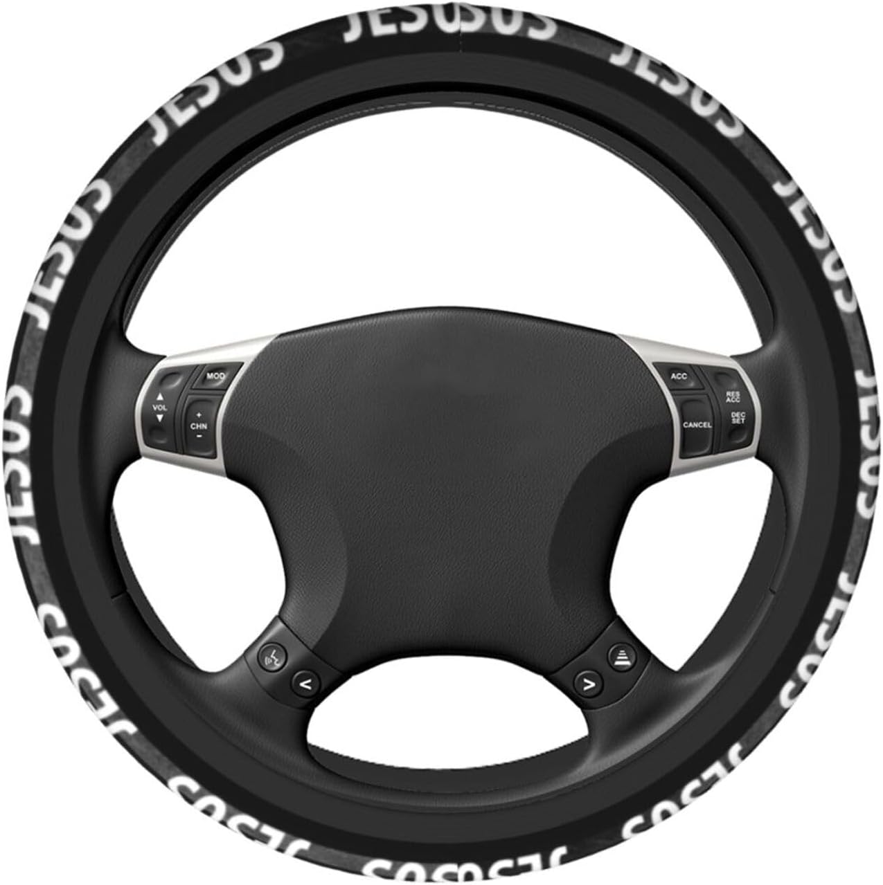 Jesus Steering Wheel Cover Ask Me About Jesus Driving Wheel Cover Gray Black