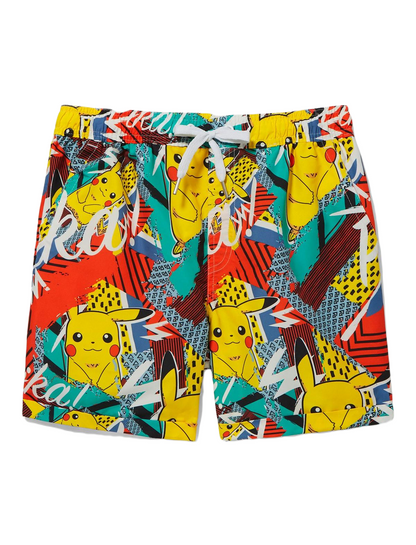 PKM Shorts PKM Pikachu Pika Pattern Beach Shorts Colorful