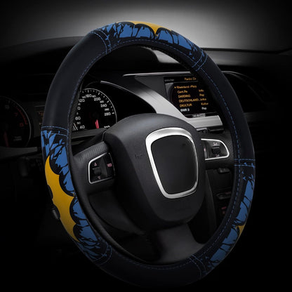 Batman Steering Wheel Cover DC Comic Batman Pattern Driving Wheel Cover Black Blue