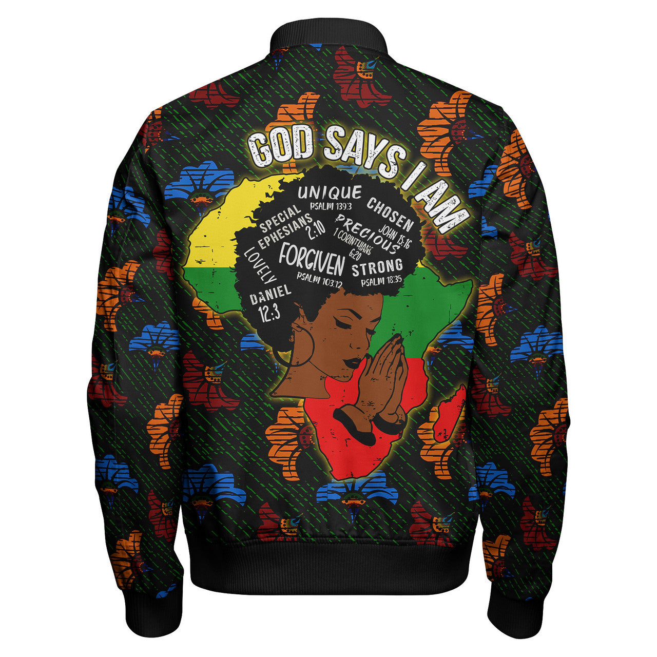 Africa Americans Bomber Jacket God Say I Am Unique Chosen Special Bomber Colorful Unisex