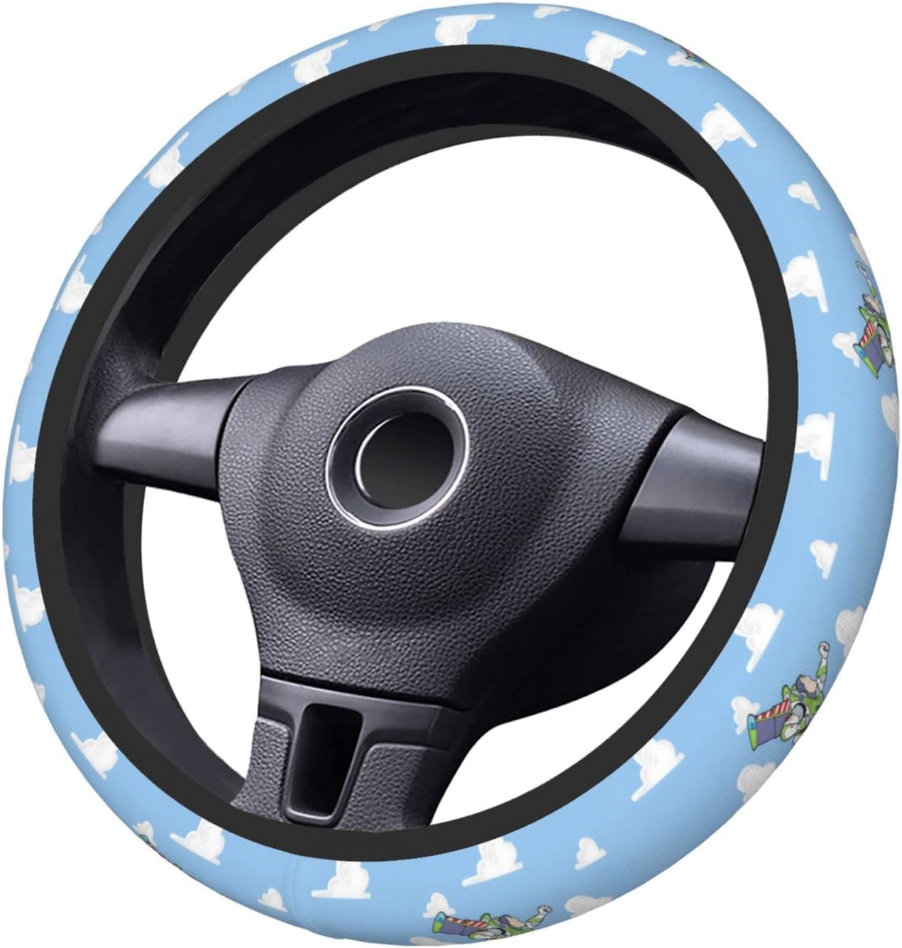 Toy Story Steering Wheel Cover Buzz Lightyear Flying In Andie's Room Driving Wheel Cover Blue