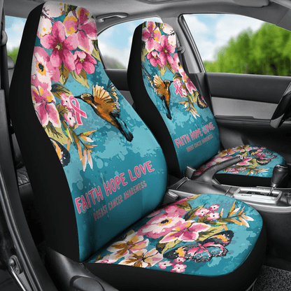 Breast Cancer Car Seat Covers Faith Hope Love Breast Cancer Awareness Seat Covers Blue Pink