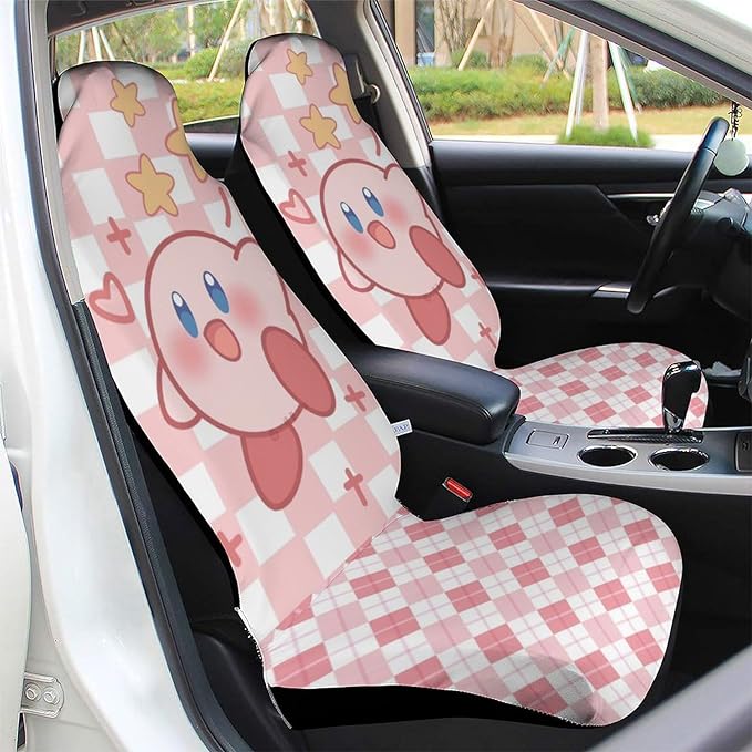 Kirby Car Seat Covers Kirby And Star Square Pattern Seat Covers Pink