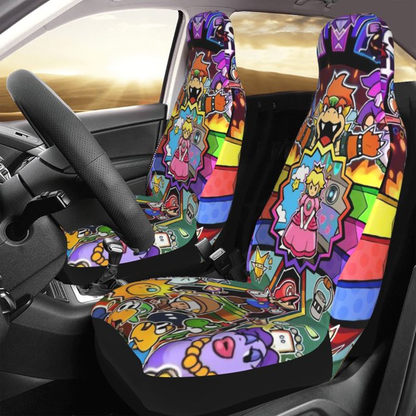 Mario Car Seat Covers Bowser Held Princess Capture Seat Covers Colorful