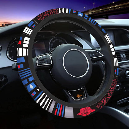 SW Steering Wheel Cover Darth Vader Helmet Uniform Pattern Driving Wheel Cover Black Blue