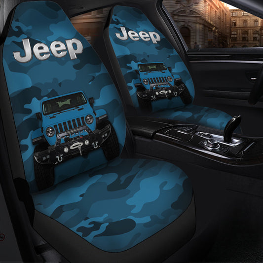 Blue Jeep Camouflage Car Seat Covers