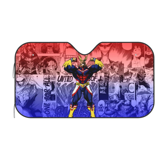 My Hero Academia Car Sun Shade All Might Character Manga Pattern Winshield Sun Shade Red Blue