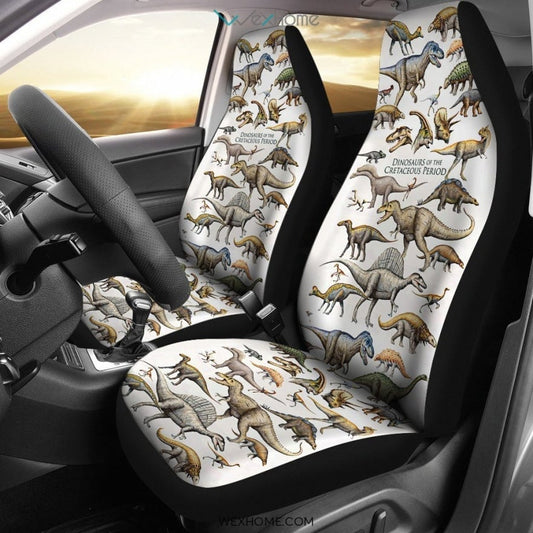 Dinosaur Car Seat Covers Dinosaurs Of The Cretaceous Period Seat Covers White